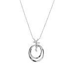 collar de plata doble circulo con circonitas